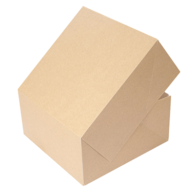 BOÎTES PATISSERIES SANS FENÊTRE 'THEPACK' 240 G/M2 24x24x12 CM NATUREL CARTON ONDULÉ NANO-MICRO (100 UNITÉ) – Image 3