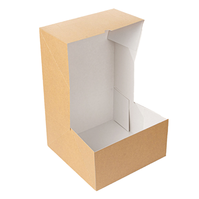 BOÎTES PATISSERIES SANS FENÊTRE 'THEPACK' 240 G/M2 24x24x12 CM NATUREL CARTON ONDULÉ NANO-MICRO (100 UNITÉ) – Image 4