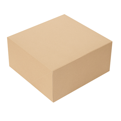 BOÎTES PATISSERIES SANS FENÊTRE 'THEPACK' 240 G/M2 24x24x12 CM NATUREL CARTON ONDULÉ NANO-MICRO (100 UNITÉ)