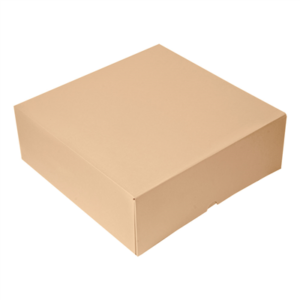 BOÎTES PATISSERIES SANS FENÊTRE 'THEPACK' 240 G/M2 28x28x10 CM NATUREL CARTON ONDULÉ NANO-MICRO (100 UNITÉ)