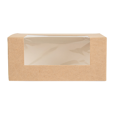 BOÎTES PÂTISSERIES AVEC FENÊTRE 'THEPACK' 240 G/M2 + OPP 18x11x8 CM NATUREL CARTON ONDULÉ NANO-MICRO (400 UNITÉ) – Image 4