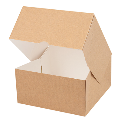 BOÎTES PATISSERIES SANS FENÊTRE 'THEPACK' 240 G/M2 16x16x8 CM NATUREL CARTON ONDULÉ NANO-MICRO (200 UNITÉ) – Image 4