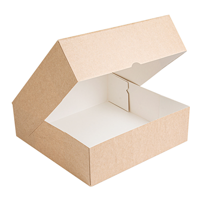 BOÎTES PATISSERIES SANS FENÊTRE 'THEPACK' 240 G/M2 26x26x8 CM NATUREL CARTON ONDULÉ NANO-MICRO (100 UNITÉ) – Image 3