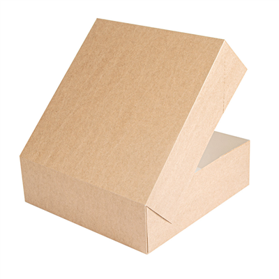 BOÎTES PATISSERIES SANS FENÊTRE 'THEPACK' 240 G/M2 26x26x8 CM NATUREL CARTON ONDULÉ NANO-MICRO (100 UNITÉ) – Image 4