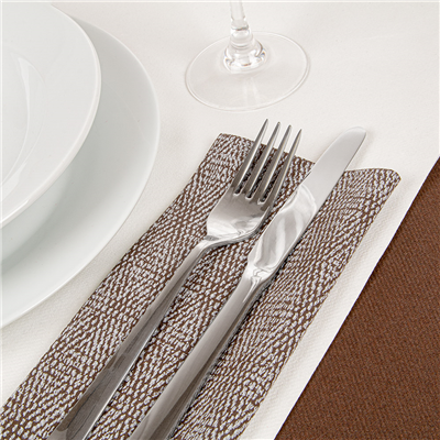 SERVIETTES P. 1/4 'KEIKO' 55 G/M2 40x40 CM CHOCOLAT AIRLAID (700 UNITÉ) – Image 2