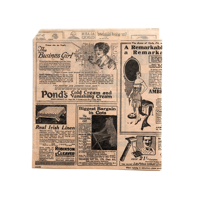 PAPIER INGRAISSABLES OUVERT 2 CÔTÉS FAST FOOD PFAS FREE 'TIMES' 38 G/M2 17x18 CM NATUREL PARCH.INGRAISSABLE (1000 UNITÉ)