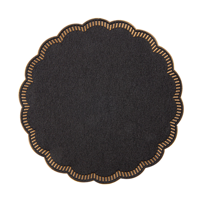 DESSOUS DE VERRE 9 PLIS  8x18 G/M2 + (30+12) G/M2 Ø9 CM NOIR OUATE (3000 UNITÉ)