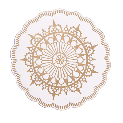 DESSOUS DE VERRE 9 PLIS  8x18 G/M2 + (30+12) G/M2 Ø9 CM BLANC OUATE (3000 UNITÉ)