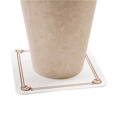 DESSOUS DE VERRE MARRON/OCRE 'MAXIM' 210 G/M2 8,5x8,5 CM BLANC CARTON (6000 UNITÉ) – Image 2