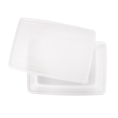 RÉCIPIENT ALIMENTS + COUVERCLE INCORPORÉ 3150 ML 26x18x10 CM BLANC PP (1 UNITÉ) – Image 3