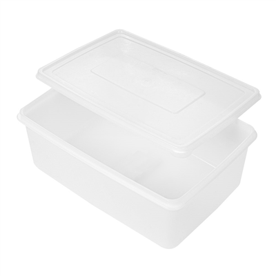 RÉCIPIENT ALIMENTS + COUVERCLE INCORPORÉ 3150 ML 26x18x10 CM BLANC PP (1 UNITÉ) – Image 4