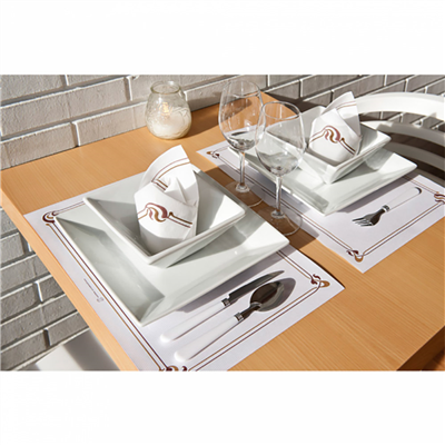SERVIETTES ECOLABEL 'DOUBLE POINT' MAXIM BRUN 18 G/M2 40x40 CM BLANC OUATE (1200 UNITÉ) – Image 3