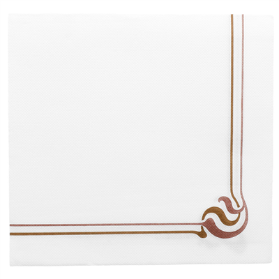 SERVIETTES ECOLABEL 'DOUBLE POINT' MAXIM BRUN 18 G/M2 40x40 CM BLANC OUATE (1200 UNITÉ)