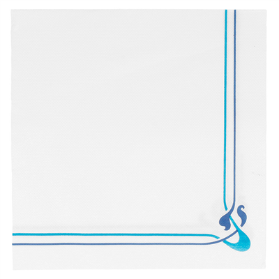 SERVIETTES ECOLABEL 'DOUBLE POINT' MAXIM BLEU 18 G/M2 40x40 CM BLANC OUATE (1200 UNITÉ)