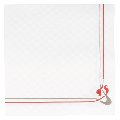 SERVIETTES 'DOUBLE POINT' MAXIM BORDEAUX 18 G/M2 40x40 CM BLANC OUATE (1200 UNITÉ)