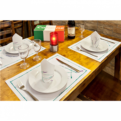 SERVIETTES ECOLABEL 'DOUBLE POINT' VOLARE 18 G/M2 40x40 CM BLANC OUATE (1200 UNITÉ) – Image 3
