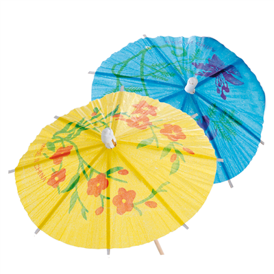 DÉCORS POUR GLACES "OMBRELLE D'INDONESIE"  Ø 12x15 CM ASSORTI BOIS (100 UNITÉ)