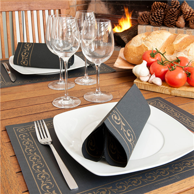 SETS DE TABLE TROYA 48 G/M2 31x43 CM NOIR CELLULOSE (2000 UNITÉ) – Image 3