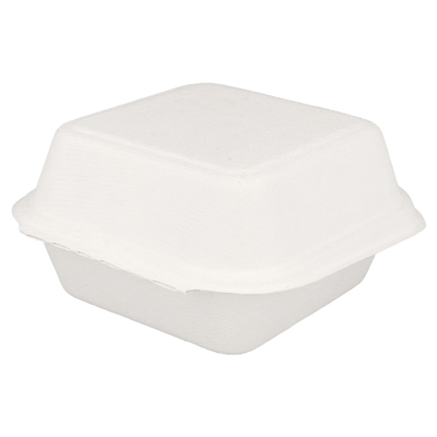 COQUILLES HAMBURGER 'BIONIC' 450 ML 15,2x15x8,4 CM BLANC BAGASSE (600 UNITÉ) – Image 2