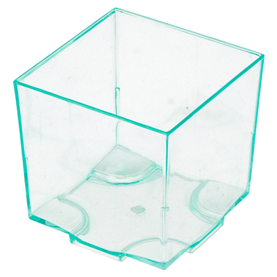 RÉCIPIENTS CUBO EMPILABLES POUR TAPAS RÉUTILISABLES  4,2x4,2x4,2 CM VERT D'EAU PS (200 UNITÉ)