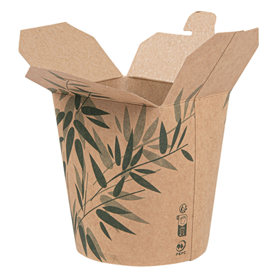 RÉCIPIENTS MULTIUSAGES MICRO-ONDABLES 'FEEL GREEN' 480 ML 275 + 25 PE G/M2 Ø8x9 CM MARRON CARTON (50 UNITÉ) – Image 3