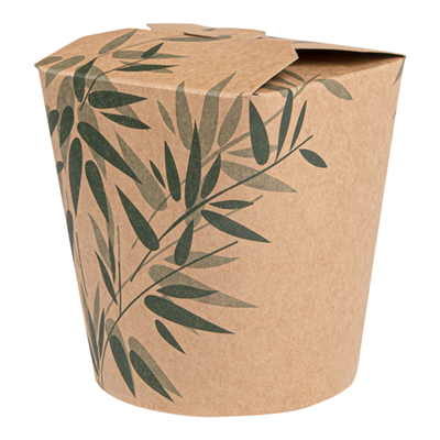 RÉCIPIENTS MULTIUSAGES MICRO-ONDABLES 'FEEL GREEN' 480 ML 275 + 25 PE G/M2 Ø8x9 CM MARRON CARTON (50 UNITÉ)