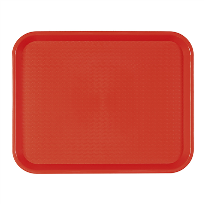 PLATEAU FAST FOOD  27,5x35,5 CM ROUGE PP (1 UNITÉ)