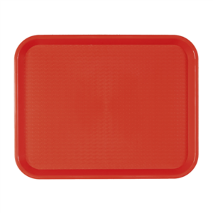 PLATEAU FAST FOOD  30,4x41,4 CM ROUGE PP (1 UNITÉ)