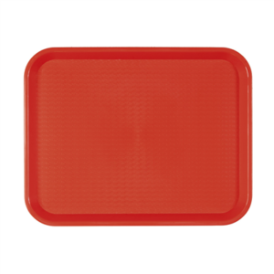 PLATEAU FAST FOOD  35,5x45,3 CM ROUGE PP (1 UNITÉ)