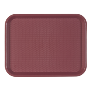 PLATEAU FAST FOOD  27,5x35,5 CM BORDEAUX PP (1 UNITÉ)
