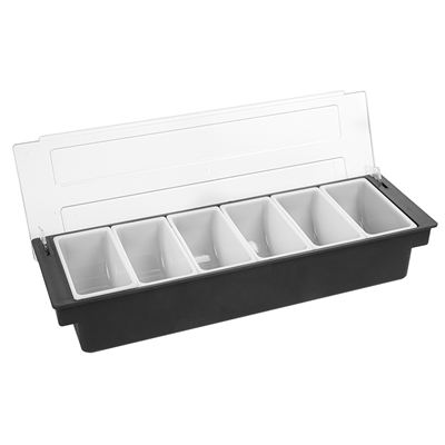 DISTRIBUTEUR À CONDIMENTS 6 COMPART.  49,5x15,7x9 CM NOIR PS (1 UNITÉ) – Image 3