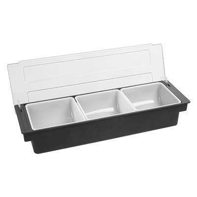 DISTRIBUTEUR À CONDIMENTS 3 COMPART.  49,5x15,7x9 CM NOIR PS (1 UNITÉ) – Image 3