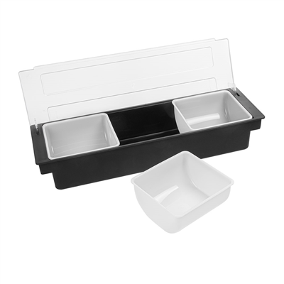 DISTRIBUTEUR À CONDIMENTS 3 COMPART.  49,5x15,7x9 CM NOIR PS (1 UNITÉ) – Image 4