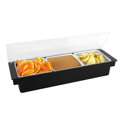 DISTRIBUTEUR À CONDIMENTS 3 COMPART.  49,5x15,7x9 CM NOIR PS (1 UNITÉ) – Image 5