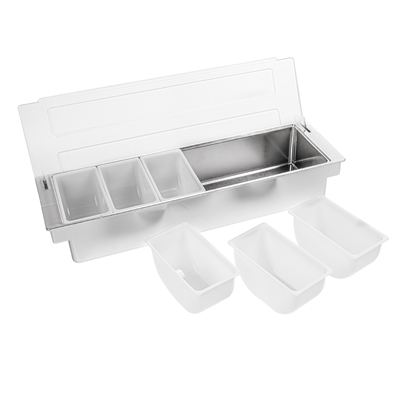DISTRIBUTEUR À CONDIMENTS 6 COMPART.  49,5x15,7x9 CM CHROME PS (1 UNITÉ) – Image 4