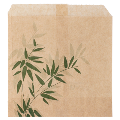 SACHET POUR FRITURES 'FEEL GREEN' 34 G/M2 12x12 CM NATUREL PARCH.INGRAISSABLE (1000 UNITÉ)