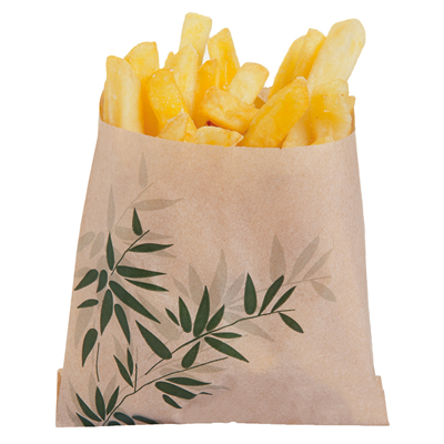 SACHET POUR FRITURES 'FEEL GREEN' 34 G/M2 12x12 CM NATUREL PARCH.INGRAISSABLE (1000 UNITÉ) – Image 3