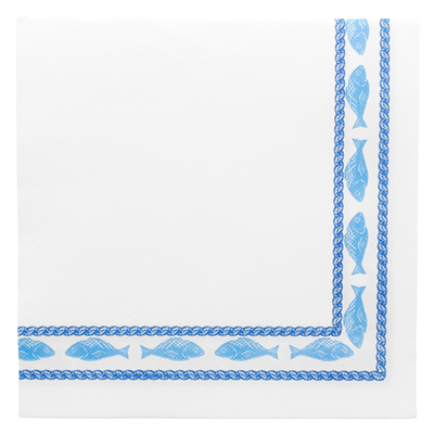 SERVIETTES ECOLABEL "MARISQUERÍA" 'DOUBLE POINT' 18 G/M2 40x40 CM BLANC OUATE (1200 UNITÉ)