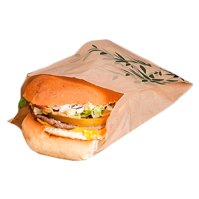 POCHETTES BURGER 'FEEL GREEN' 34 G/M2 12+7x18 CM NATUREL PARCH.INGRAISSABLE (500 UNITÉ) – Image 3