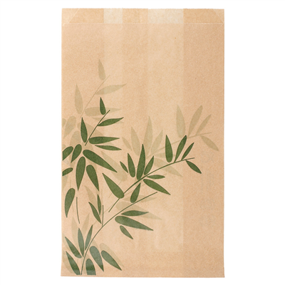 POCHETTES HAMBURGER PFAS FREE 'FEEL GREEN' 38 G/M2 14+7x22 CM NATUREL PARCH.INGRAISSABLE (500 UNITÉ)