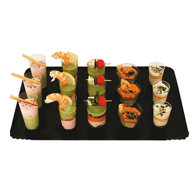 PLATEAUX TRAITEUR  1100 G/M2 19x28 CM OR/NOIR CARTON (100 UNITÉ)