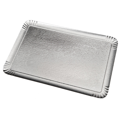 PLATEAUX TRAITEUR DEUX FACES  1100 G/M2 25x34 CM ARGENT/OR CARTON (100 UNITÉ)