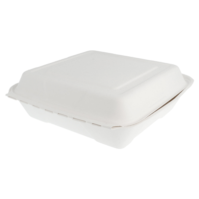COQUILLES "L" 'BIONIC'  22,5x22,5x7,5 CM BLANC BAGASSE (200 UNITÉ) – Image 2
