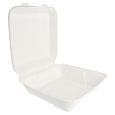 COQUILLES "L" 'BIONIC'  22,5x22,5x7,5 CM BLANC BAGASSE (200 UNITÉ) – Image 3