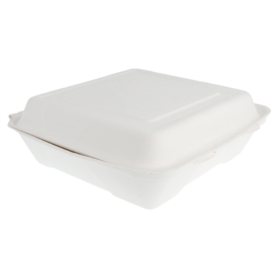 COQUILLES "L" 'BIONIC'  22,5x22,5x7,5 CM BLANC BAGASSE (200 UNITÉ)