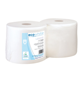 BOBINES ECOLABEL 2 PLIS – 900 FEUILLES  19 G/M2 Ø26×24 CM BLANC OUATE (2 UNITÉ)