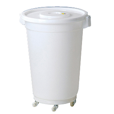 CONTENEUR BLANC AVEC COUVERCLE 150 L Ø 61,5x82 CM BLANC PEHD (1 UNITÉ)