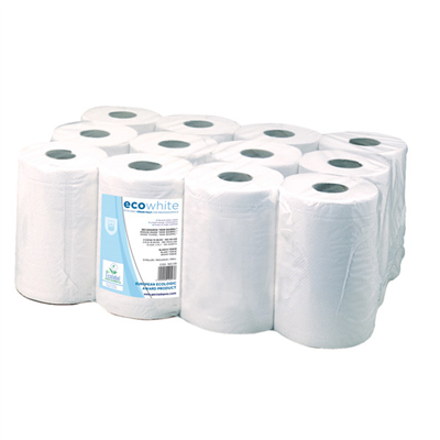 SERVIETTE "MINI BARRIL" ECOLABEL 2 PLIES  19 G/M2 Ø 13x20 CM BLANC OUATE (12 UNITÉ)