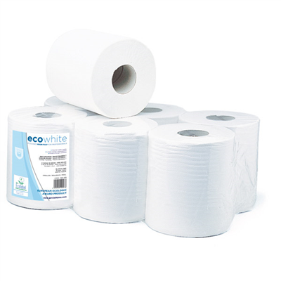 SERVIETTE "MAXI BARRIL" ECOLABEL 2 PLIES  19 G/M2 Ø 19x21,6 CM BLANC OUATE (6 UNITÉ)