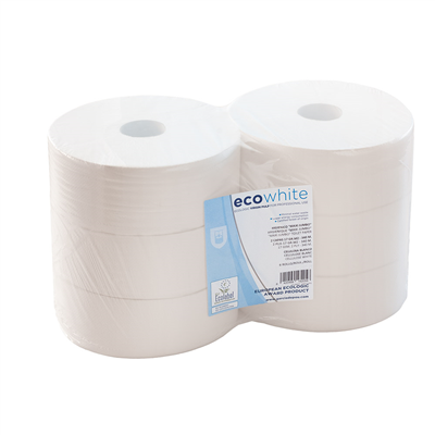 HYGIÉNIQUE "MAXI JUMBO" ECOLABEL 2 PLIES  17 G/M2 Ø26x9,5 CM BLANC OUATE (6 UNITÉ)